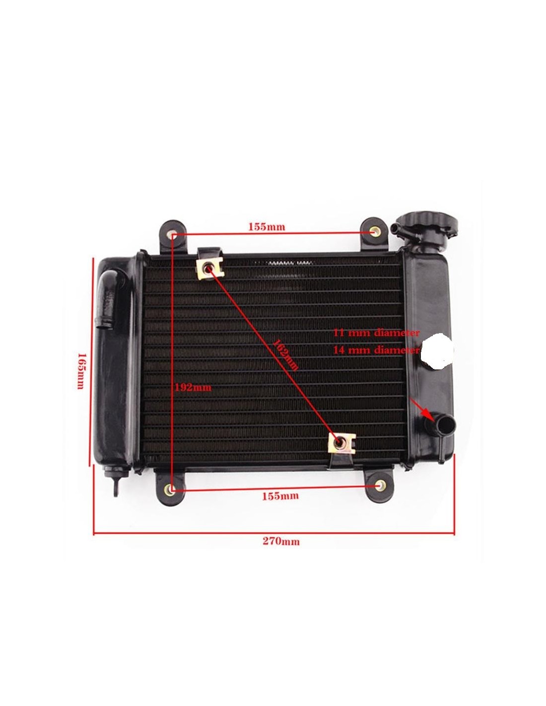 Kit de Tuyau de Refroidissement de Radiateur de Moto, Kit de Tuyau de  Refroidissement de Radiateur de 450 Mm avec Vis M10x1,25 pour 125 CC 140 CC  150