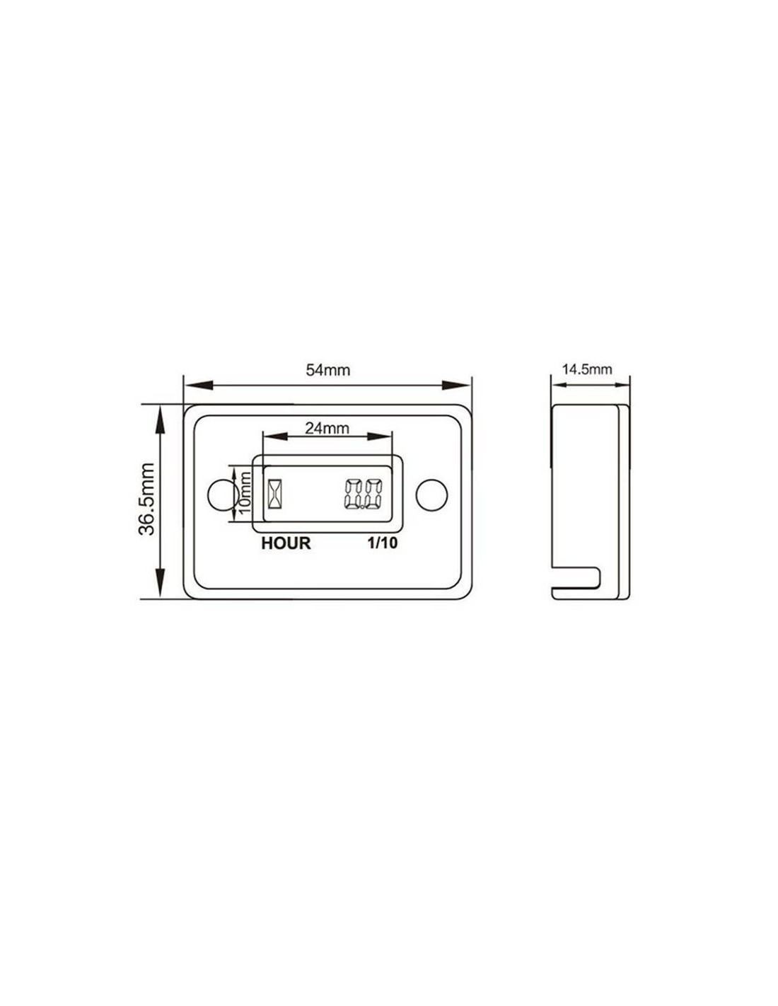 Compteur d'heure NOIR pour Mini Moto, Dirt Bike et Pit Bike
