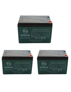Lot de 3 Batteries 12V 6DZM12 pour Pocket quad / Moto électrique 36V