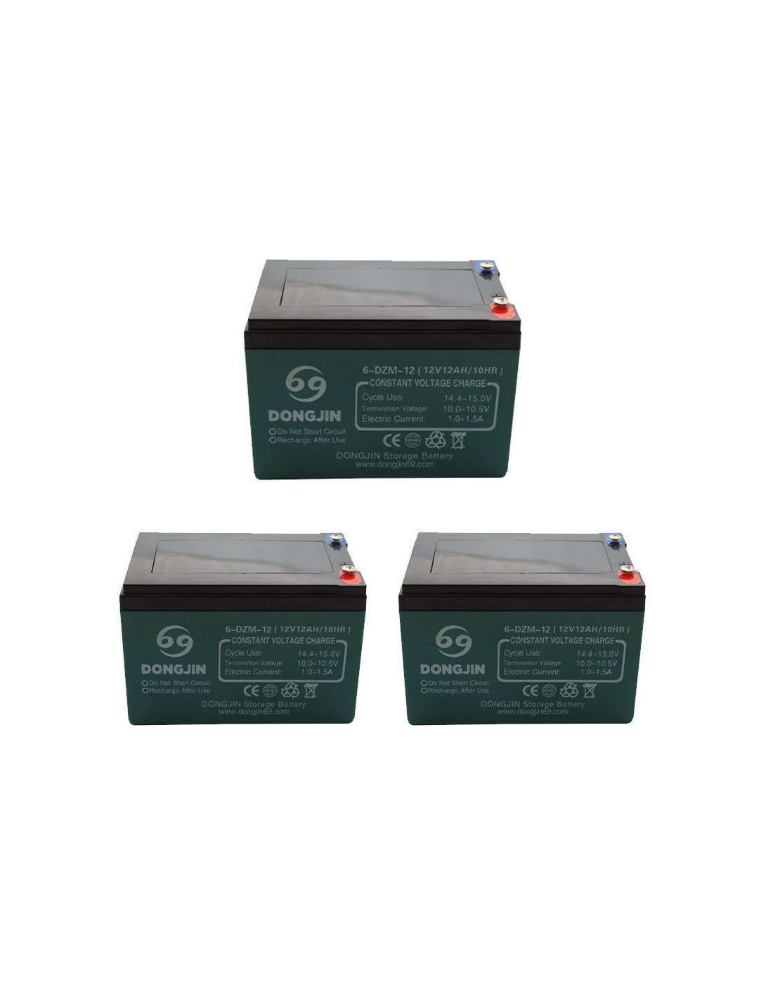 Lot de 3 Batteries 12V pour Pocket quad / Moto électrique 36V