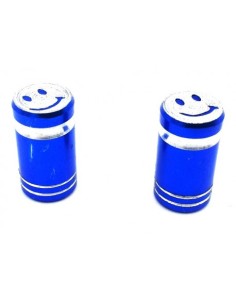 Bouchons de valve SMILE x2 en aluminium bleu