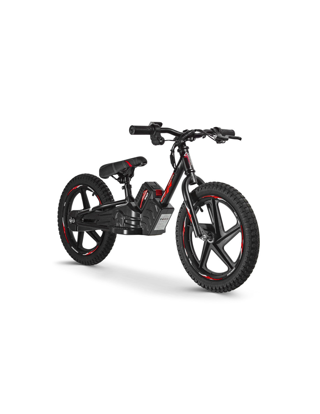 Draisienne électrique pour Enfants RIRIBIKE RTX3 24V (12), Bleu, Batterie au Lithium, Moteur 100W, Frein à Disque, Siège PU Souple réglable