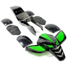 CARÉNAGE COMPLET POCKET QUAD RAPTOR NOIR FACE NOIR / VERT