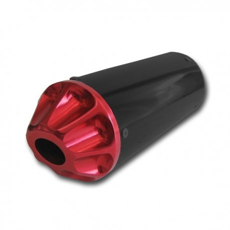 Cartouche échappement Silver CNC Rouge ø 28 mm dirt bike - PitRacing