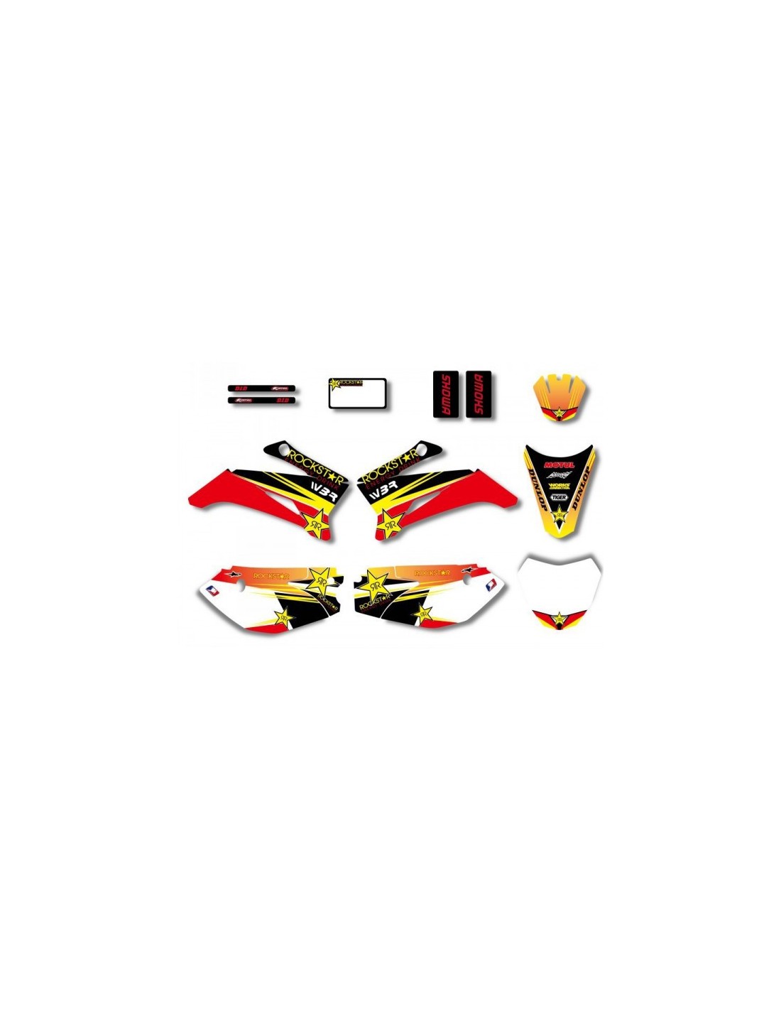 Kit déco 11 pièces 150 RSR origine pour carénage TTR110 Pit Dirt Bike