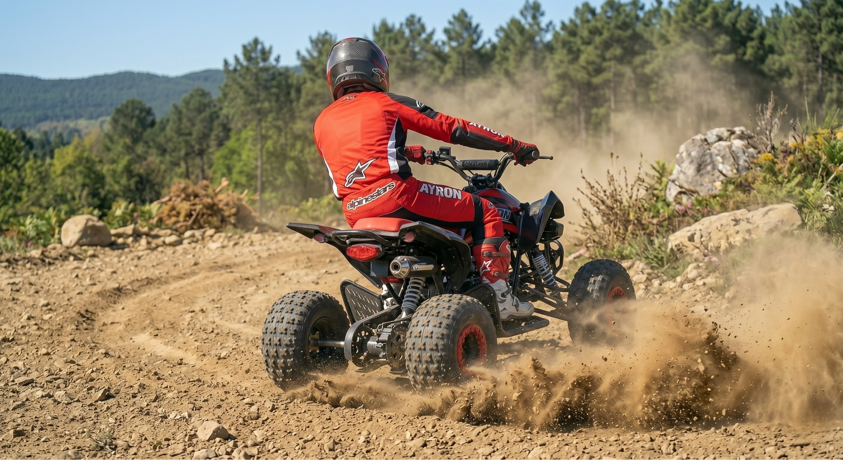 Quad 125cc adolescent rouge – Ayron Carbone Pitracing