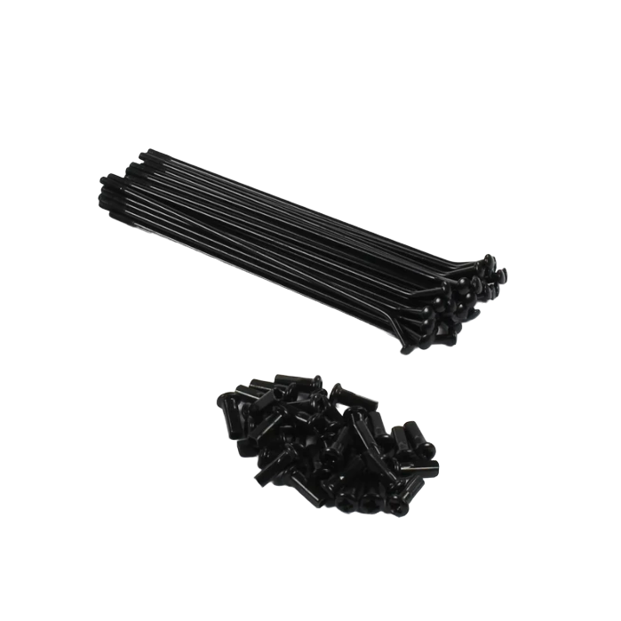 Jeu De 36 Rayons De Vélo 12G 183mm + Écrous - Acier 45 - Noir - X AUTOHAUX