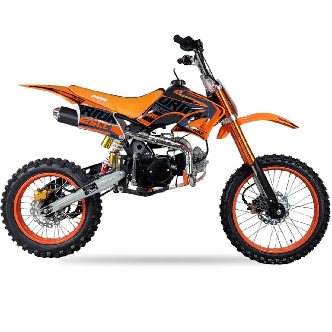 DIRT BIKE 125 CC ORION AGB 27 GRANDE ROUE 17 14 ORANGE