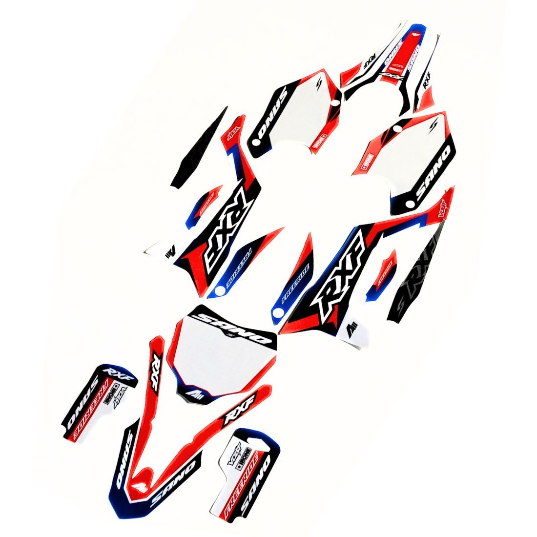 Kit déco APOLLO RXF FREERIDE ROUGE / BLEU / NOIR NOUVELLE GENRATION 2025